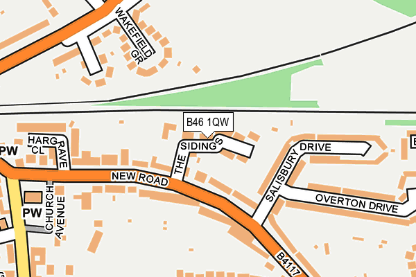 B46 1QW map - OS OpenMap – Local (Ordnance Survey)