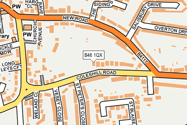 B46 1QX map - OS OpenMap – Local (Ordnance Survey)