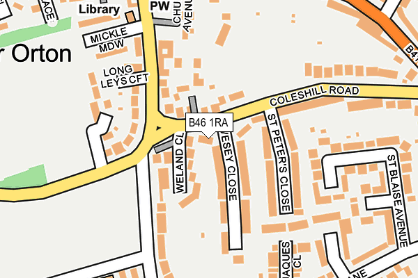 B46 1RA map - OS OpenMap – Local (Ordnance Survey)
