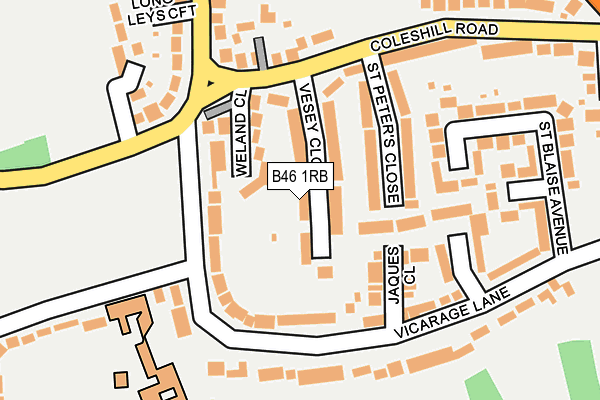 B46 1RB map - OS OpenMap – Local (Ordnance Survey)