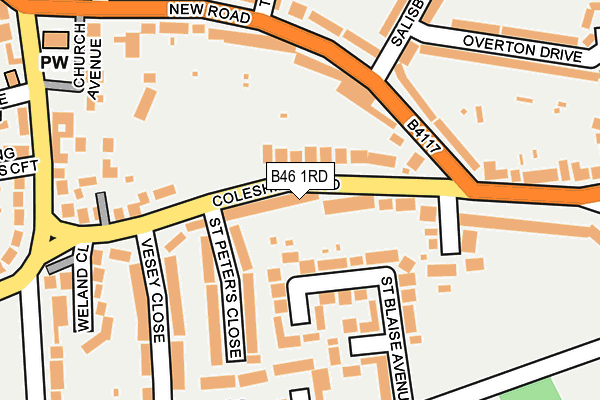 B46 1RD map - OS OpenMap – Local (Ordnance Survey)