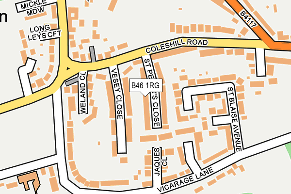 B46 1RG map - OS OpenMap – Local (Ordnance Survey)