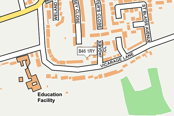 B46 1RY map - OS OpenMap – Local (Ordnance Survey)