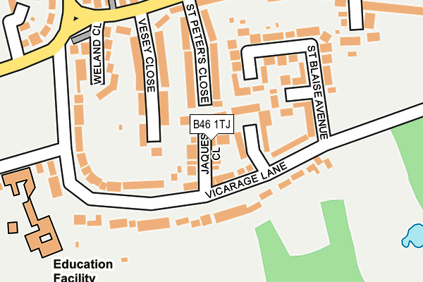 B46 1TJ map - OS OpenMap – Local (Ordnance Survey)