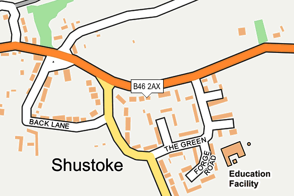 B46 2AX map - OS OpenMap – Local (Ordnance Survey)