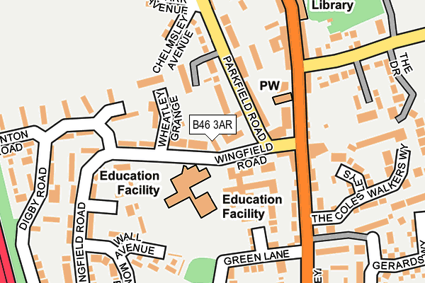 B46 3AR map - OS OpenMap – Local (Ordnance Survey)