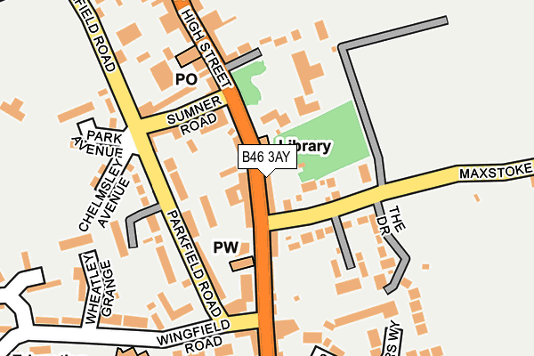 B46 3AY map - OS OpenMap – Local (Ordnance Survey)