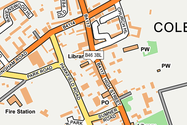 B46 3BL map - OS OpenMap – Local (Ordnance Survey)