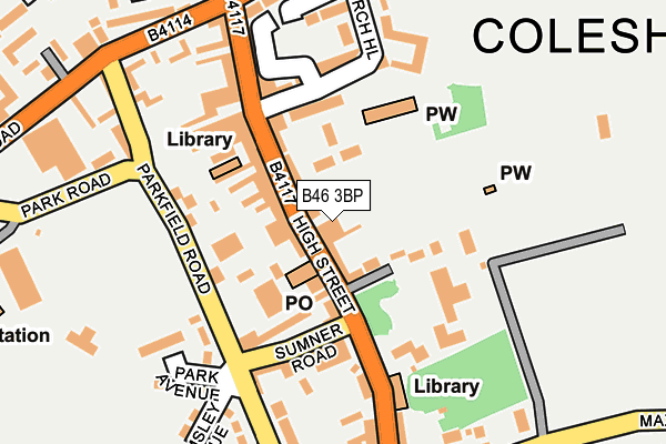 B46 3BP map - OS OpenMap – Local (Ordnance Survey)