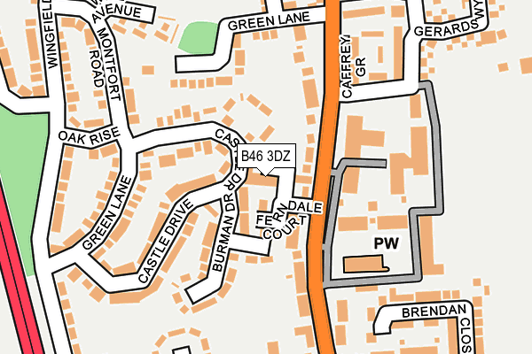 B46 3DZ map - OS OpenMap – Local (Ordnance Survey)