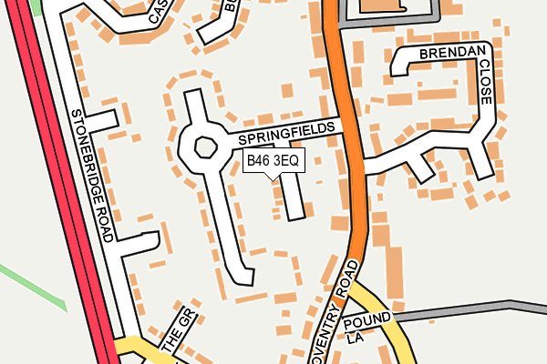 B46 3EQ map - OS OpenMap – Local (Ordnance Survey)