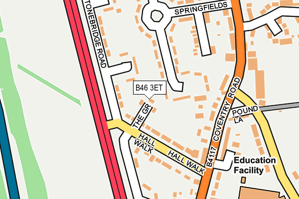 B46 3ET map - OS OpenMap – Local (Ordnance Survey)