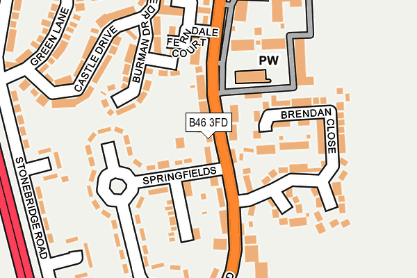 B46 3FD map - OS OpenMap – Local (Ordnance Survey)