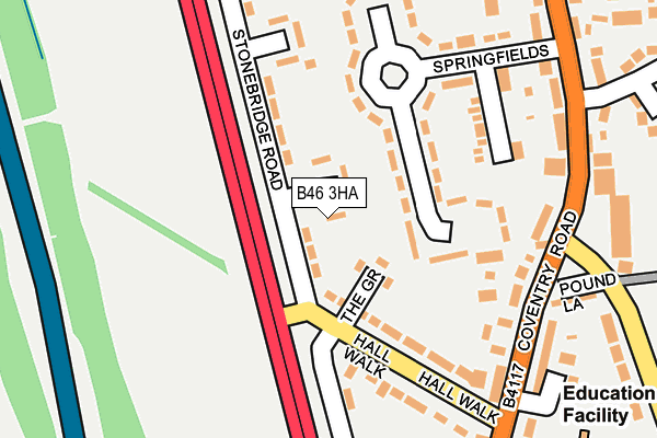B46 3HA map - OS OpenMap – Local (Ordnance Survey)