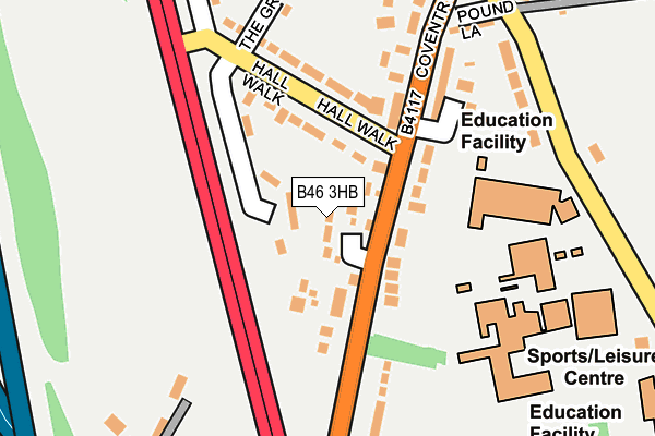B46 3HB map - OS OpenMap – Local (Ordnance Survey)