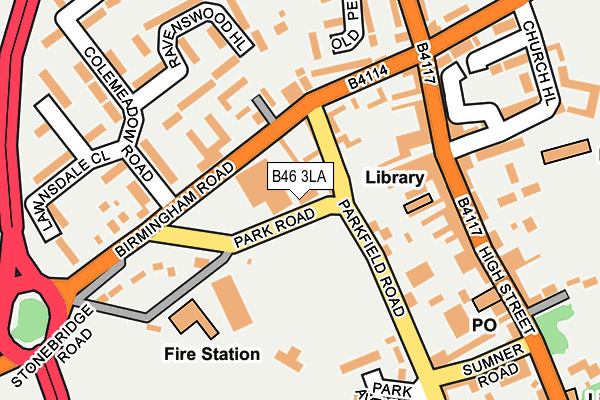 B46 3LA map - OS OpenMap – Local (Ordnance Survey)