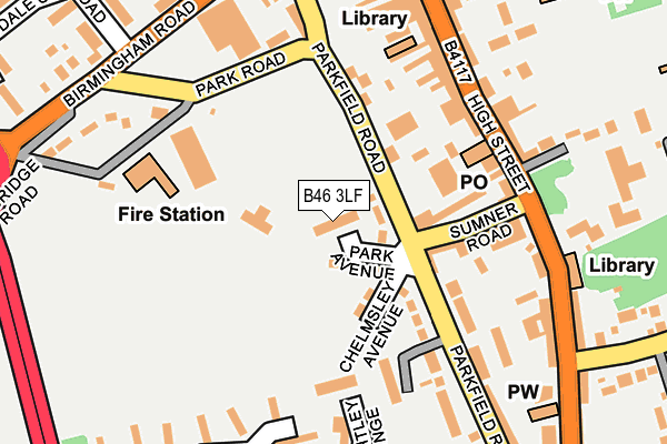 B46 3LF map - OS OpenMap – Local (Ordnance Survey)