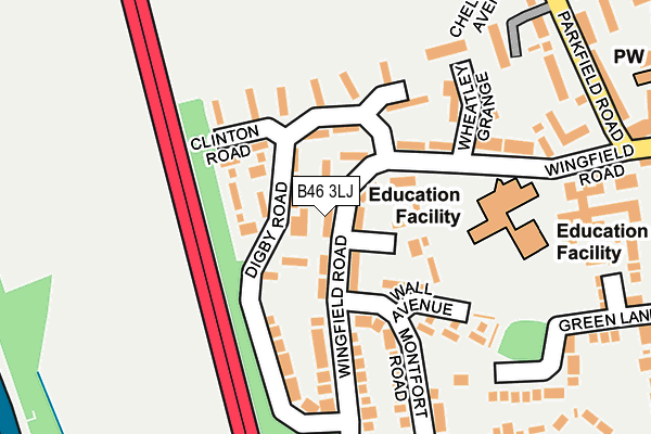 B46 3LJ map - OS OpenMap – Local (Ordnance Survey)