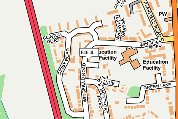 B46 3LL map - OS OpenMap – Local (Ordnance Survey)