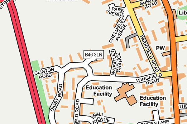 B46 3LN map - OS OpenMap – Local (Ordnance Survey)