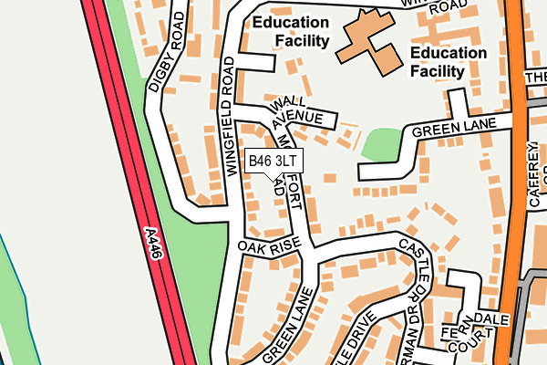 B46 3LT map - OS OpenMap – Local (Ordnance Survey)