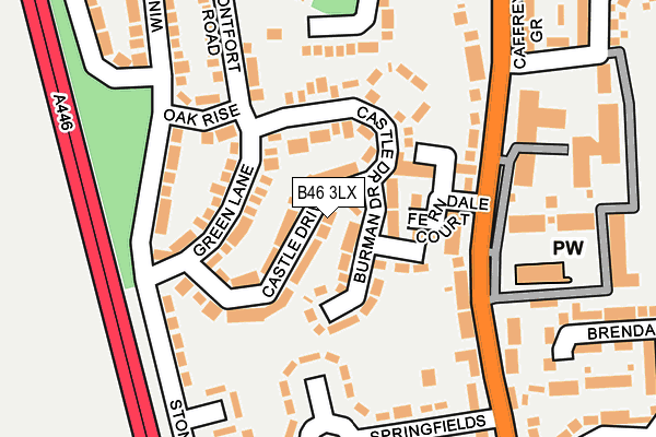 B46 3LX map - OS OpenMap – Local (Ordnance Survey)