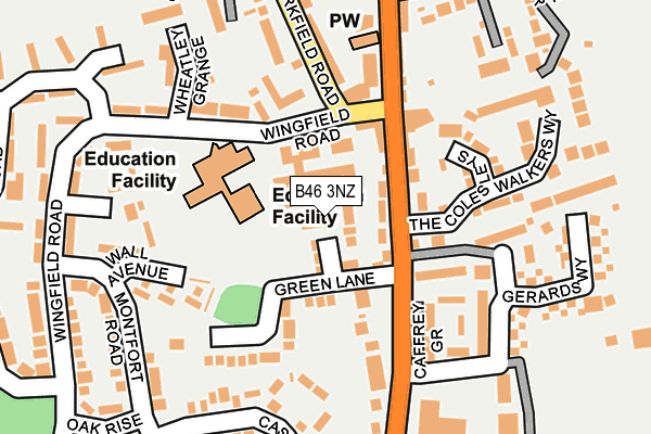 B46 3NZ map - OS OpenMap – Local (Ordnance Survey)