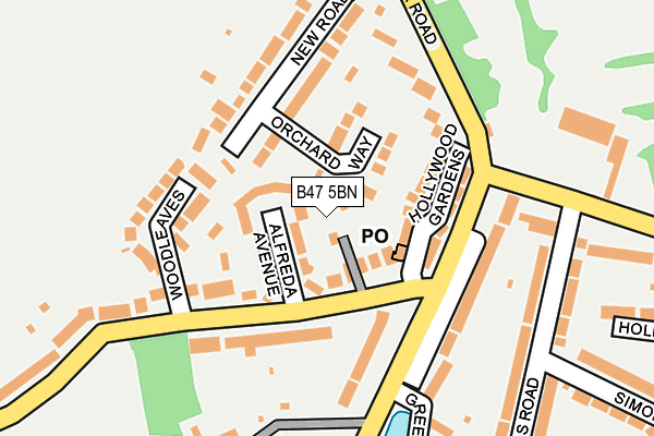 B47 5BN map - OS OpenMap – Local (Ordnance Survey)