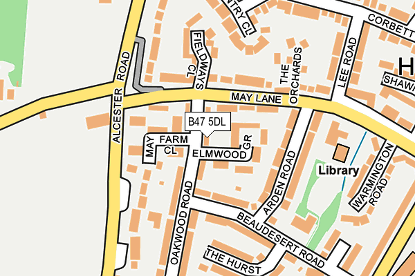 B47 5DL map - OS OpenMap – Local (Ordnance Survey)