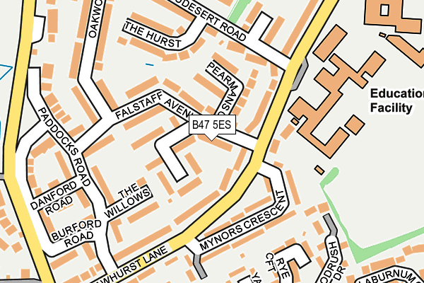 B47 5ES map - OS OpenMap – Local (Ordnance Survey)