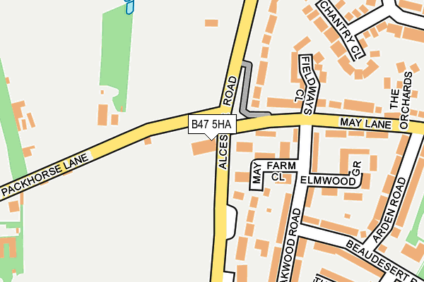 B47 5HA map - OS OpenMap – Local (Ordnance Survey)