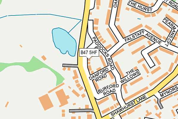 B47 5HF map - OS OpenMap – Local (Ordnance Survey)