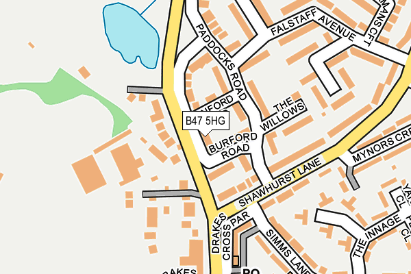 B47 5HG map - OS OpenMap – Local (Ordnance Survey)