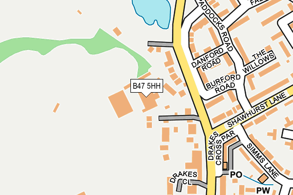 B47 5HH map - OS OpenMap – Local (Ordnance Survey)