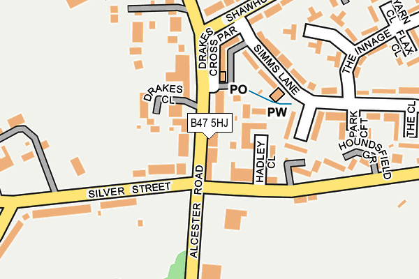 B47 5HJ map - OS OpenMap – Local (Ordnance Survey)