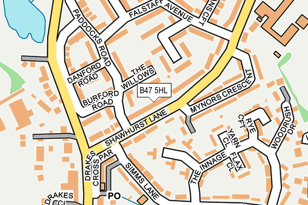 B47 5HL map - OS OpenMap – Local (Ordnance Survey)