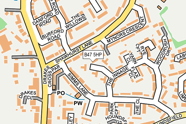 B47 5HP map - OS OpenMap – Local (Ordnance Survey)