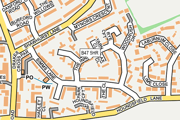 B47 5HR map - OS OpenMap – Local (Ordnance Survey)