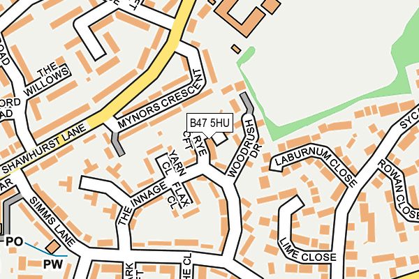 B47 5HU map - OS OpenMap – Local (Ordnance Survey)