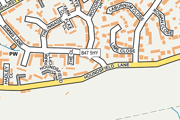 B47 5HY map - OS OpenMap – Local (Ordnance Survey)