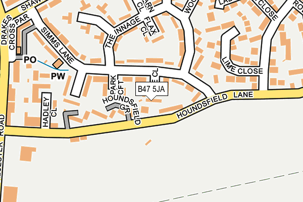 B47 5JA map - OS OpenMap – Local (Ordnance Survey)