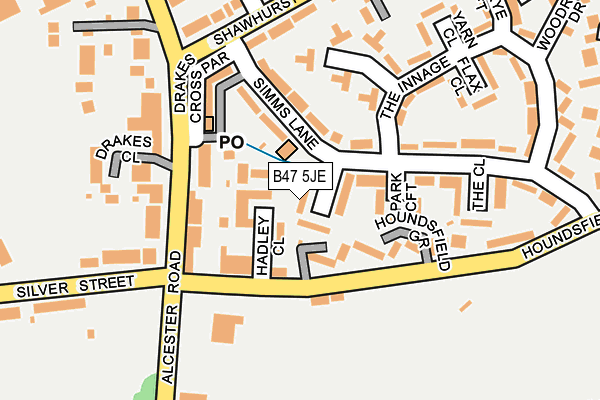 B47 5JE map - OS OpenMap – Local (Ordnance Survey)