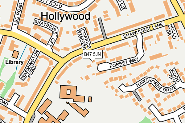 B47 5JN map - OS OpenMap – Local (Ordnance Survey)