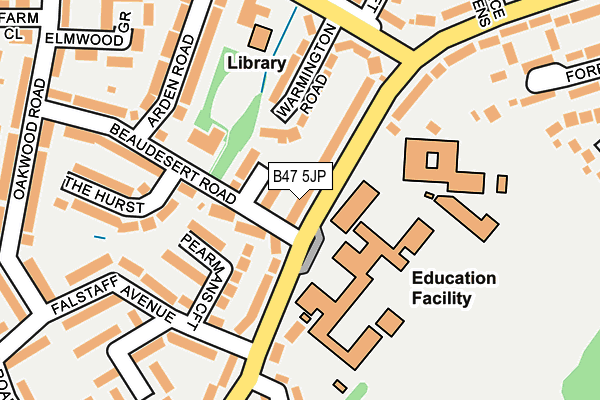 B47 5JP map - OS OpenMap – Local (Ordnance Survey)