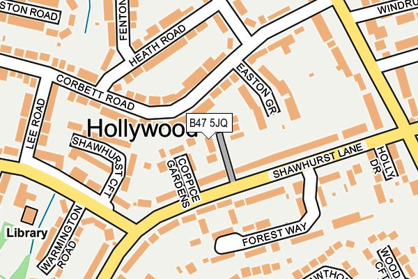 B47 5JQ map - OS OpenMap – Local (Ordnance Survey)
