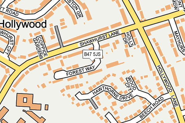 B47 5JS map - OS OpenMap – Local (Ordnance Survey)