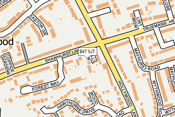 B47 5JT map - OS OpenMap – Local (Ordnance Survey)