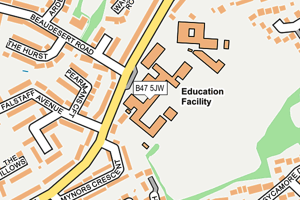 B47 5JW map - OS OpenMap – Local (Ordnance Survey)