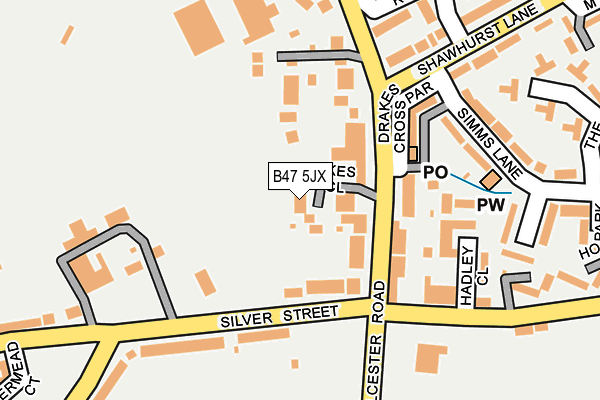 B47 5JX map - OS OpenMap – Local (Ordnance Survey)