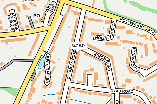 B47 5JY map - OS OpenMap – Local (Ordnance Survey)